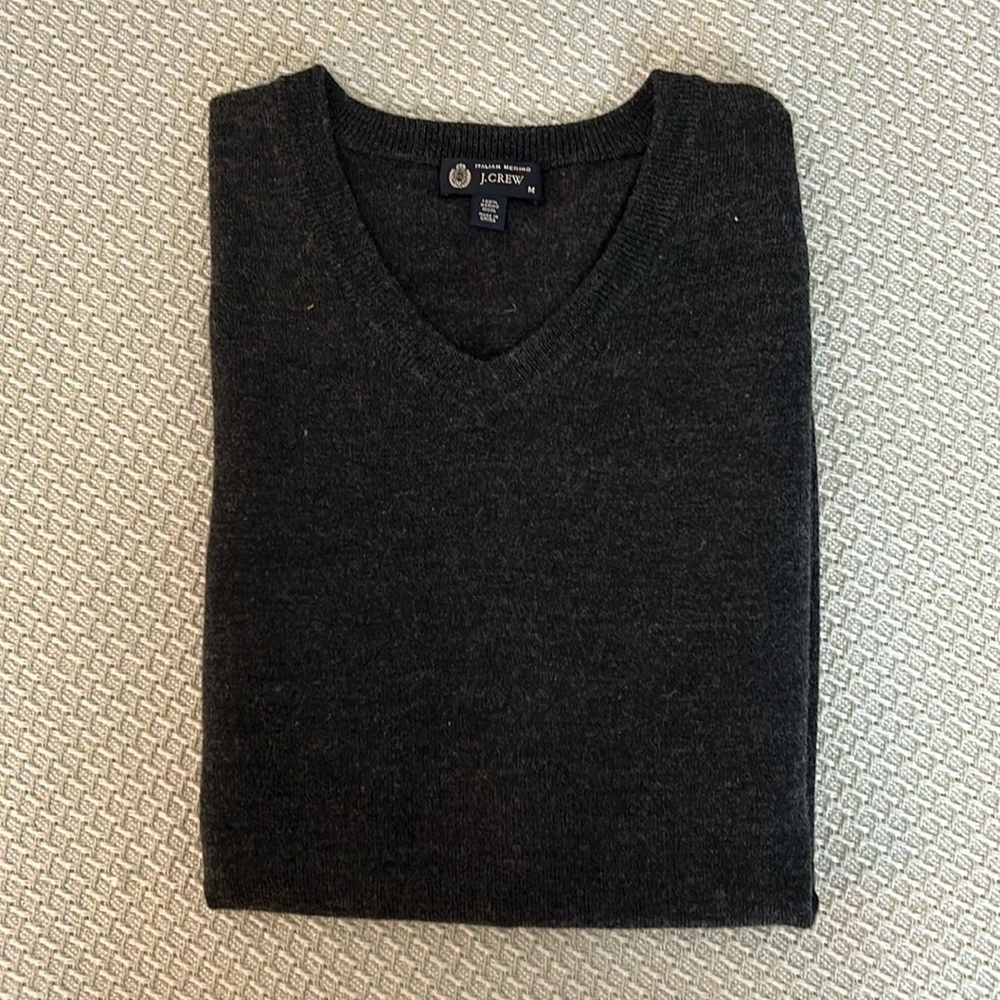 J. Crew v-neck sweater. Charcoal.